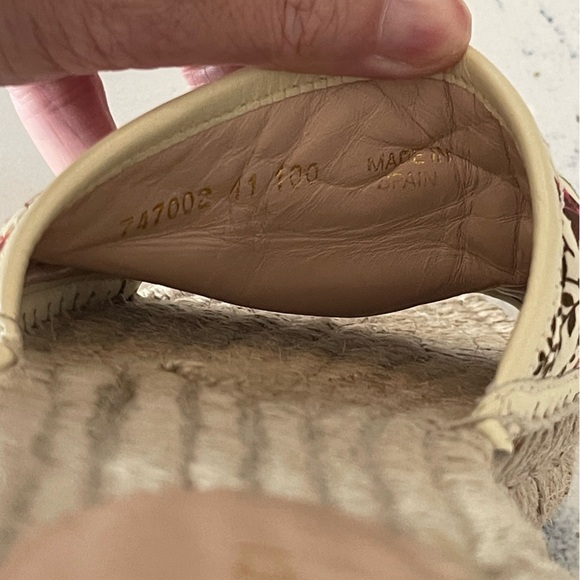 GUCCI 2019 Pilar Double G Floral Espadrille Canvas Slide Sandals 41 10C Wide - Picture 16 of 16